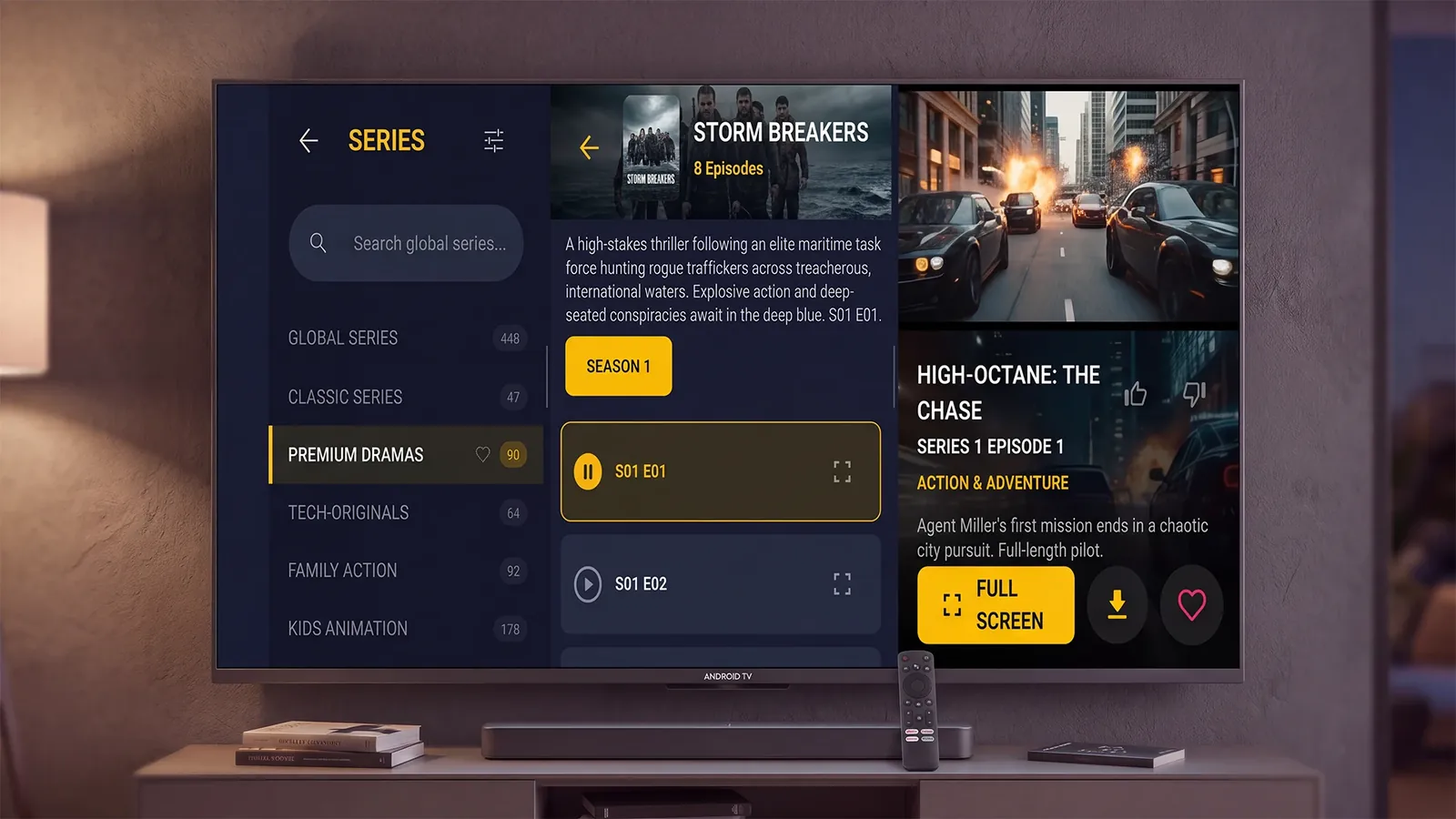 Android TV: dizi ekranı